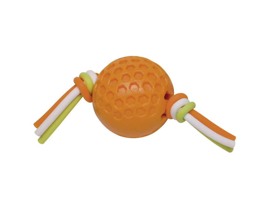 60392 NOBBY TPR ball with silicon thread orange 7,5 cm -  - PetsOffice