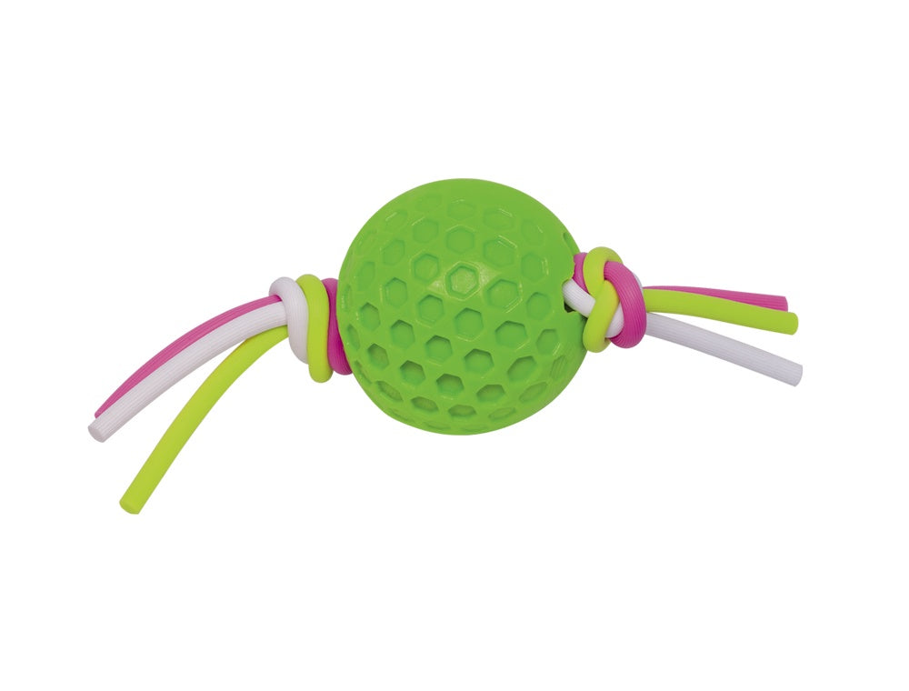 60394 NOBBY TPR ball with silicon thread green 7,5 cm -  - PetsOffice