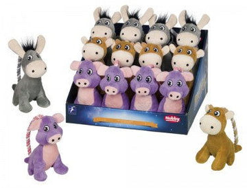 60414 NOBBY Plush with rope Donkey or Cow or Pig 14 cm -  - PetsOffice