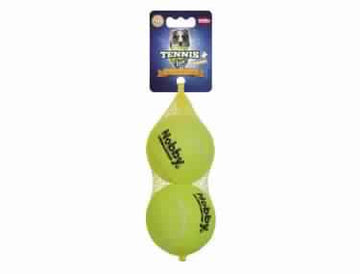 60483 NOBBY Tennis ball with squeeker L 8,5 cm; Net of 2 pcs -  - PetsOffice