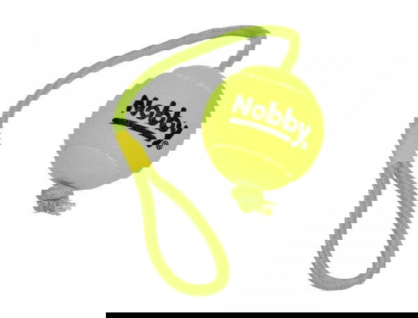 60490 NOBBY Tennisball with throw rope -  - PetsOffice