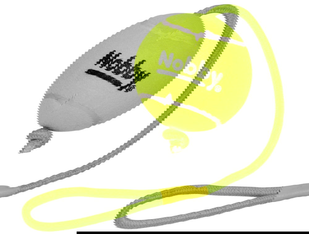 60491 NOBBY Tennisball with throw rope XXL 12,5 cm; rope 70 cm -  - PetsOffice