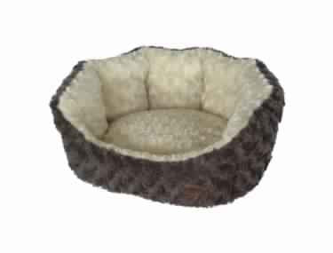 60593 NOBBY Comfort bed oval "OBRA" brown /beige l x w x h: 86 x 70 x 24 cm -  - PetsOffice