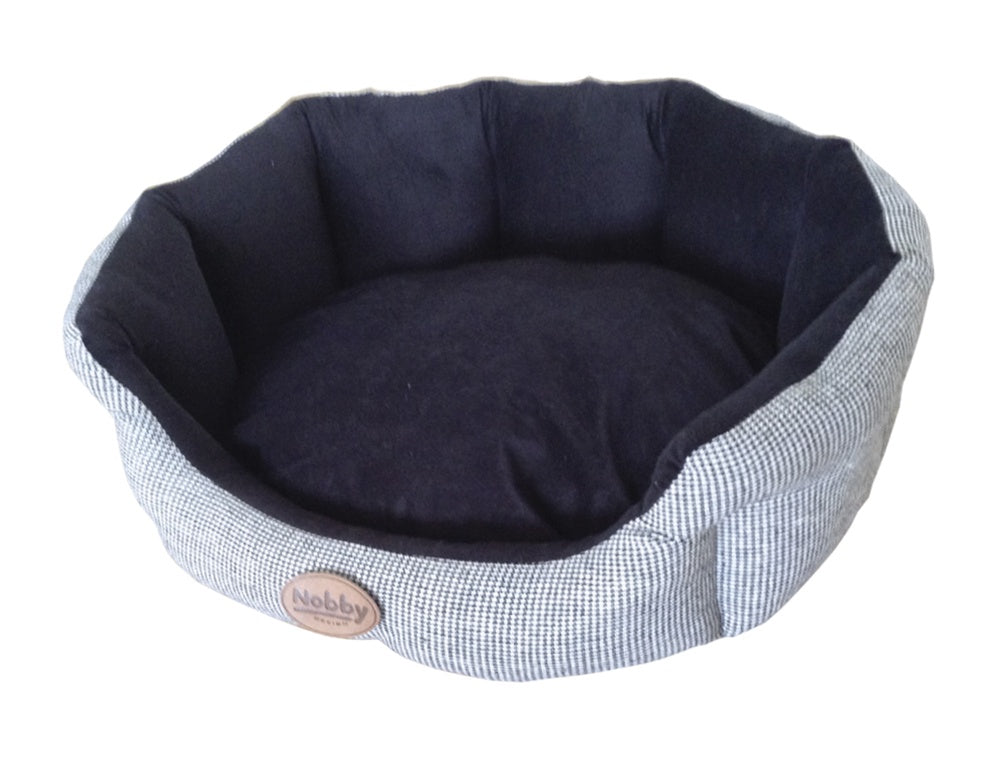 60640 NOBBY Comfort bed oval "JOSI" black l x w x h: 55 x 50 x 21 cm -  - PetsOffice