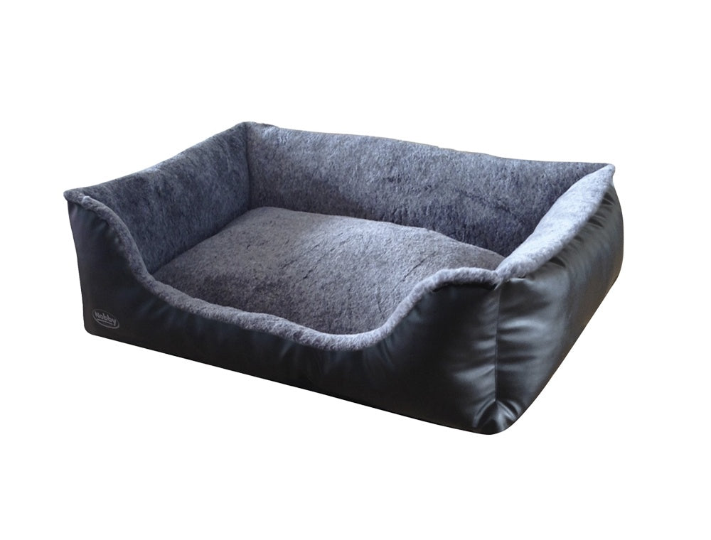 60669 NOBBY Comfort bed square "CALI" black/lightgrey l x w x h: 80 x 60 x 23 cm -  - PetsOffice