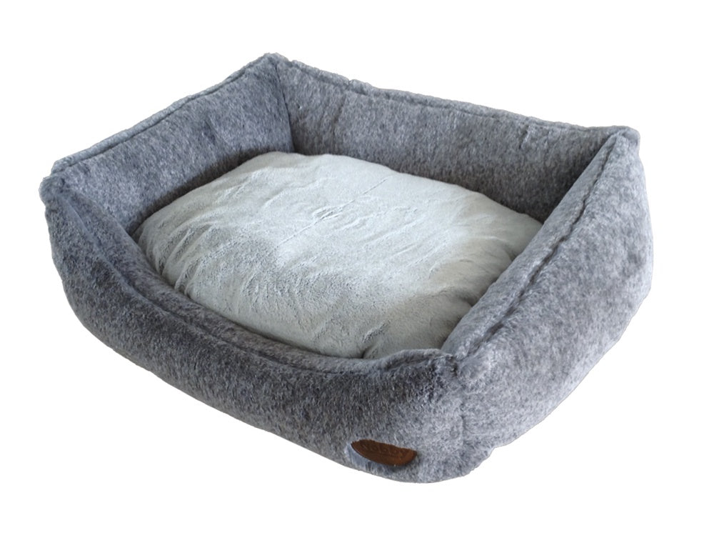60682 NOBBY Comfort bed square "CUDDLY" lightgrey l x w x h: 45 x 40 x 19 cm -  - PetsOffice