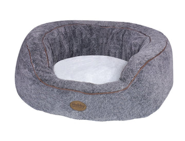 60710 NOBBY Comfort bed oval "JOLAN" light grey l x w x h: 70 x 60 x 22 cm -  - PetsOffice