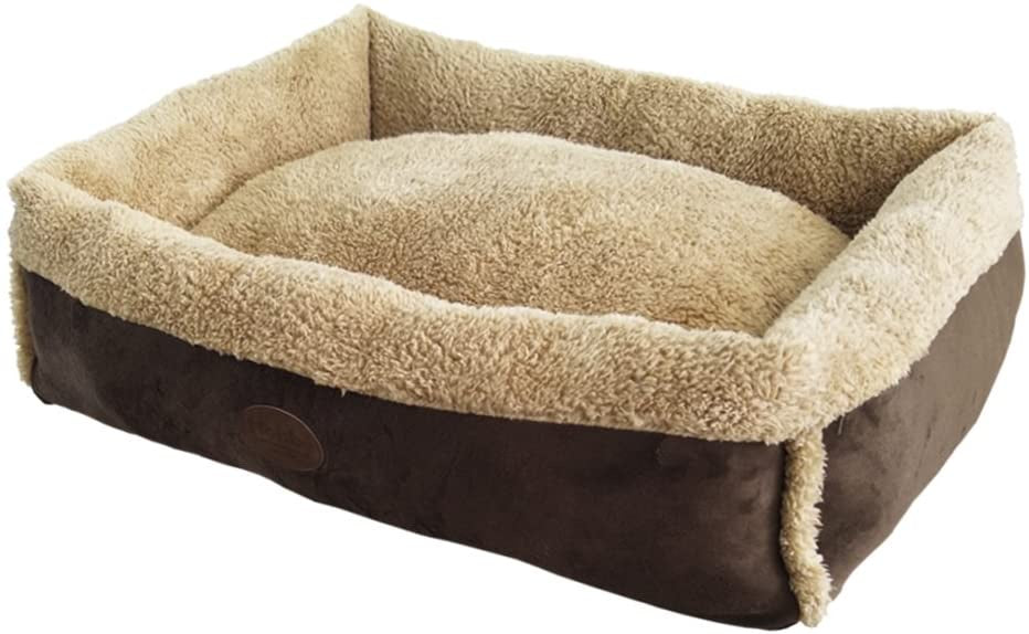 60715 NOBBY Comfort bed square "MIREK" brown / beige l x w x h: 110 x 85 x 22 cm -  - PetsOffice