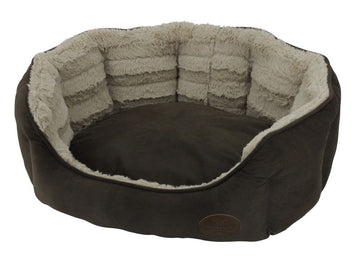 60773 NOBBY Comfort bed oval "KARA" brown l x w x h: 65 x 57 x 22 cm -  - PetsOffice