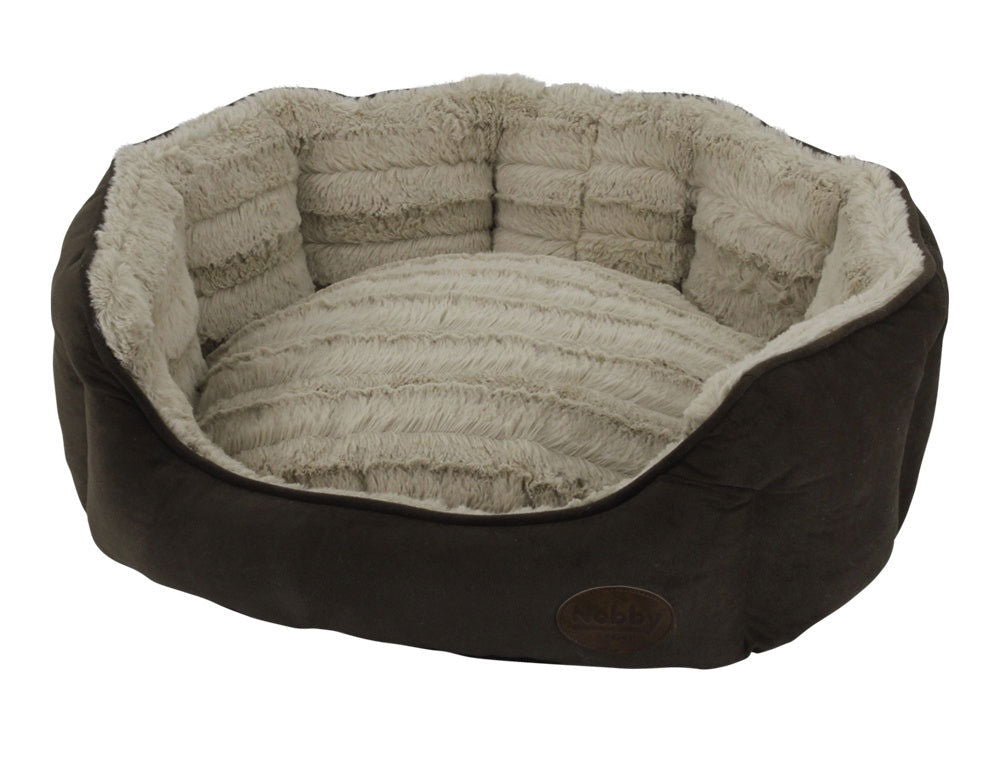 60774 NOBBY Comfort bed oval "KARA" brown l x w x h: 86 x 70 x 24 cm -  - PetsOffice