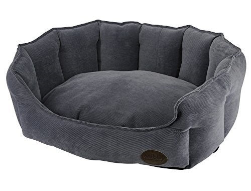 60789 NOBBY Comfort bed oval "BOTELI" grey l x w x h: 65 x 57 x 22 cm -  - PetsOffice