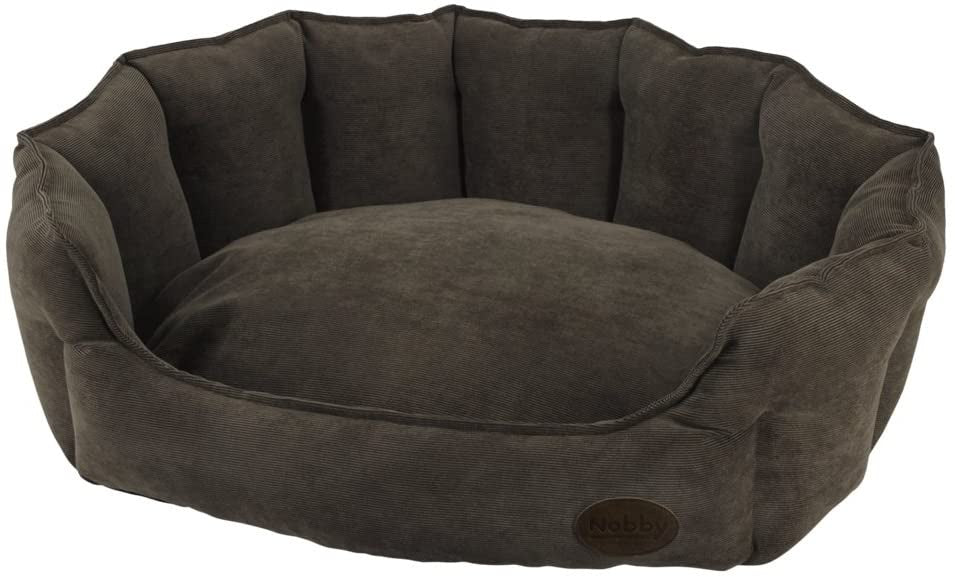 60792 NOBBY Comfort bed oval "BOTELI" brown l x w x h: 65 x 57 x 22 cm -  - PetsOffice