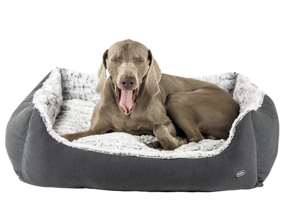 60802 NOBBY Comfort bed square "RIWU" taupe L x B x H: 120 x 95 x 26 cm -  - PetsOffice