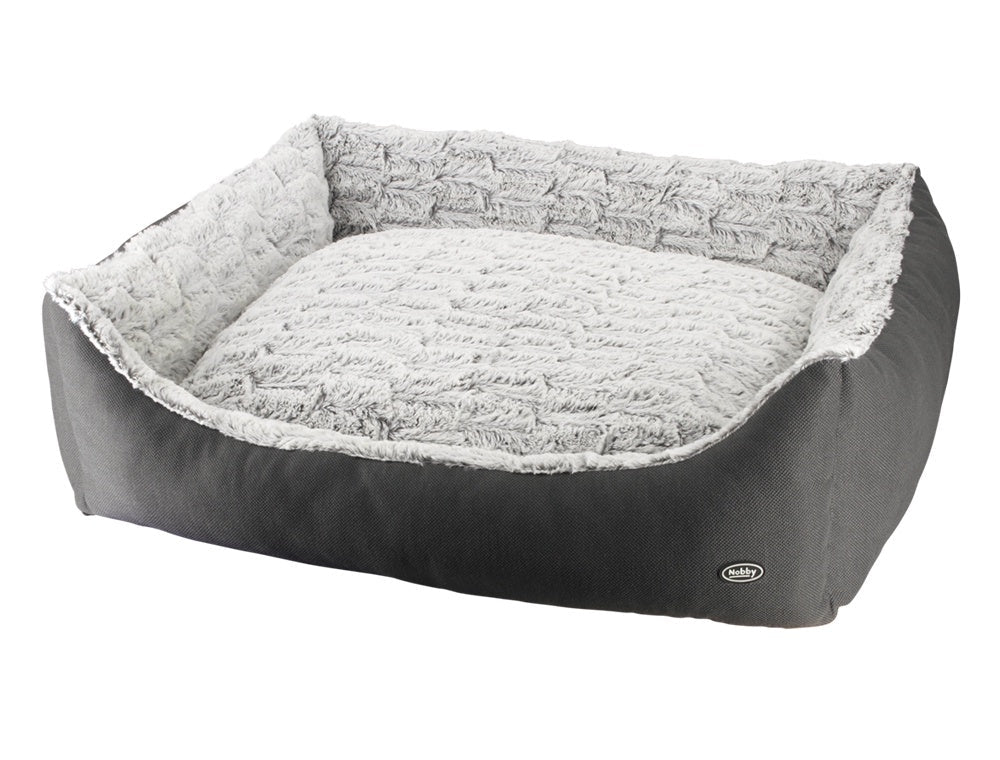 60805 NOBBY Comfort bed square "RIWU" grey L x B x H: 120 x 95 x 26 cm -  - PetsOffice