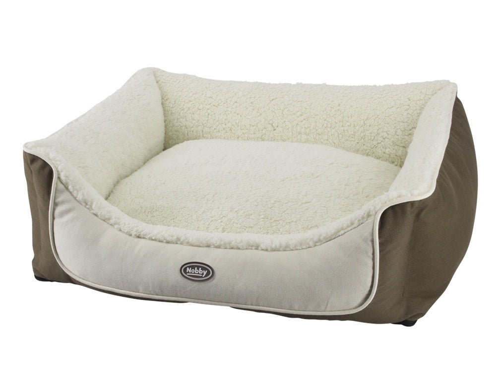 60809 NOBBY Comfort bed square "BANDA" brown l x w x h: 60 x 48 x 19 cm -  - PetsOffice
