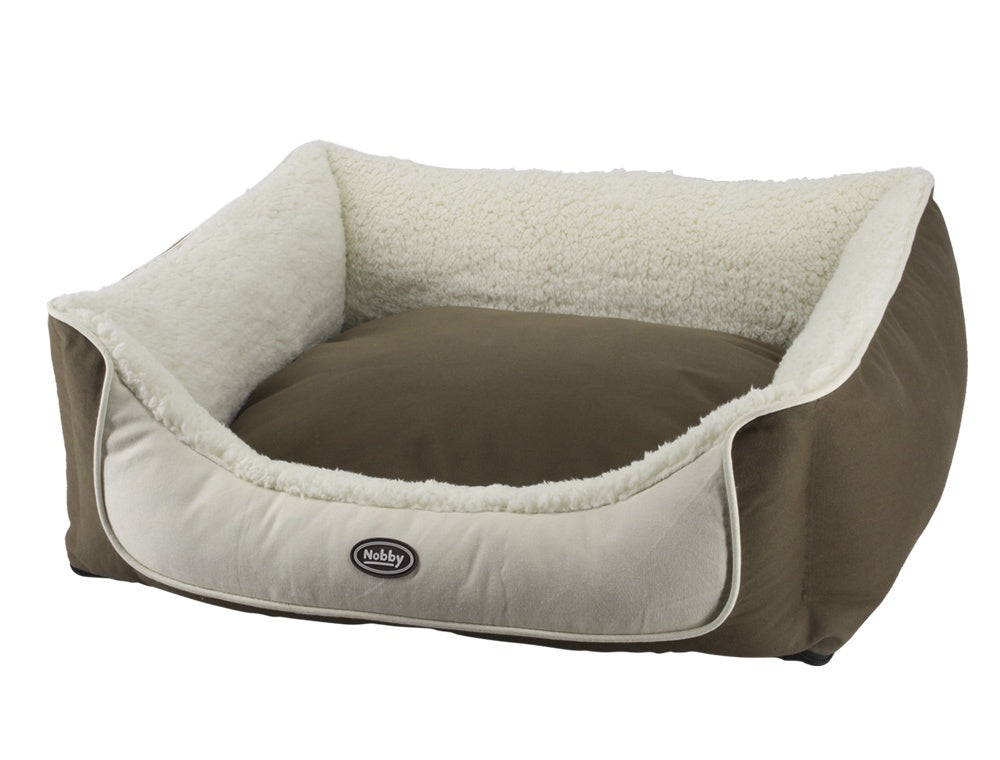 60810 NOBBY Comfort bed square "BANDA" brown l x w x h: 75 x 60 x 23 cm -  - PetsOffice