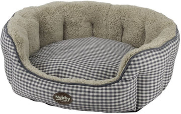 60819 NOBBY Comfort bed oval "XAVER" grey l x w x h: 55 x 50 x 21 cm -  - PetsOffice