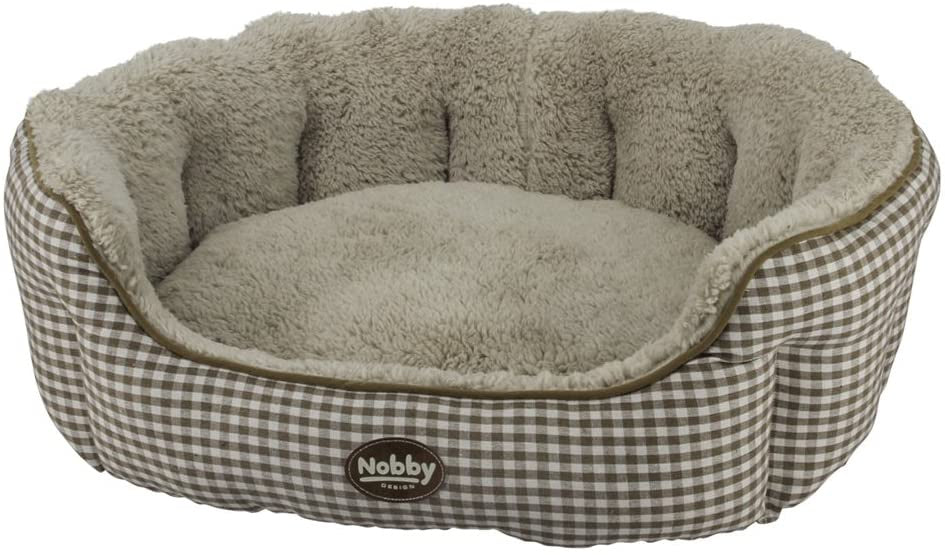 60823 NOBBY Comfort bed oval "XAVER" brown l x w x h: 55 x 50 x 21 cm -  - PetsOffice