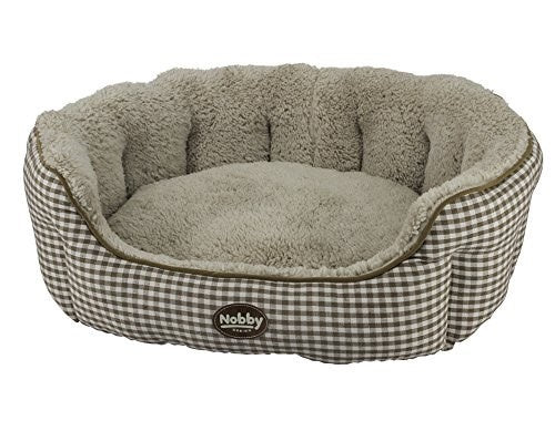 60824 NOBBY Comfort bed oval "XAVER" brown l x w x h: 65 x 57 x 22 cm -  - PetsOffice