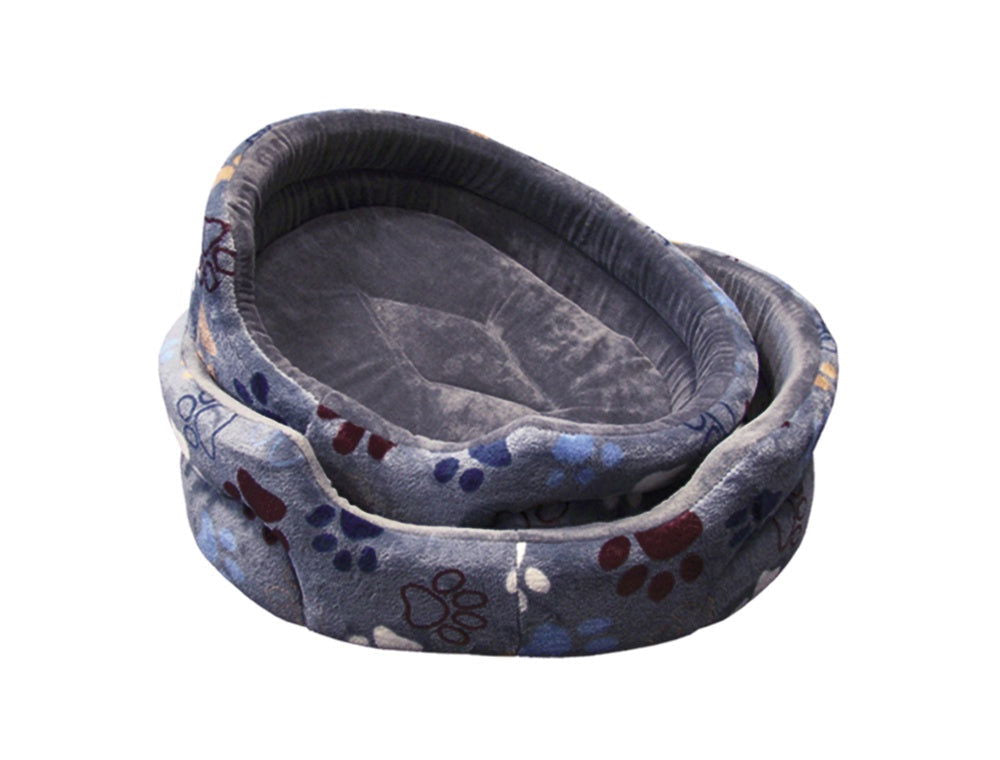 61314-75 NOBBY Plush bed oval Classic "LISSI" light grey 75 cm -  - PetsOffice