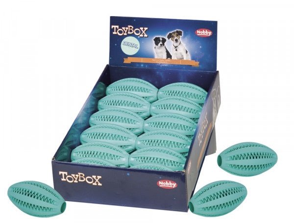 61540 NOBBY  Rubber rugby "DENTAL LINE" 11cm -  - PetsOffice