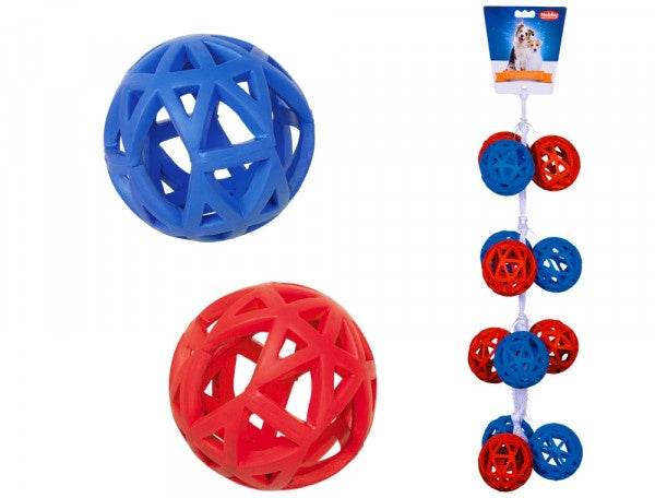 61544 NOBBY Rubber fence ball assorted colours Ø 9cm