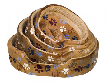 61660-65 NOBBY Plush bed oval Classic "LISSI" brown 65cm