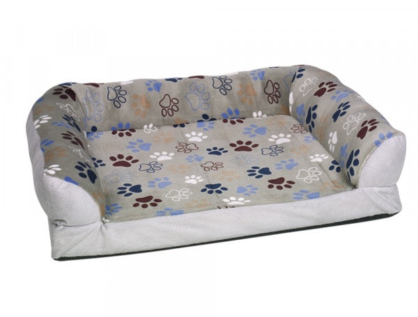 61661-80 NOBBY Plush sofa square Classic "LISSI" light grey 80cm