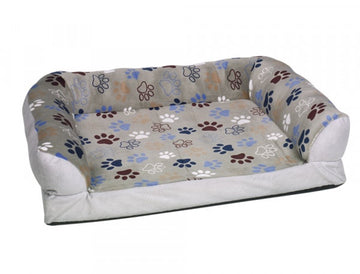 61661-80 NOBBY Plush sofa square Classic "LISSI" light grey 80cm