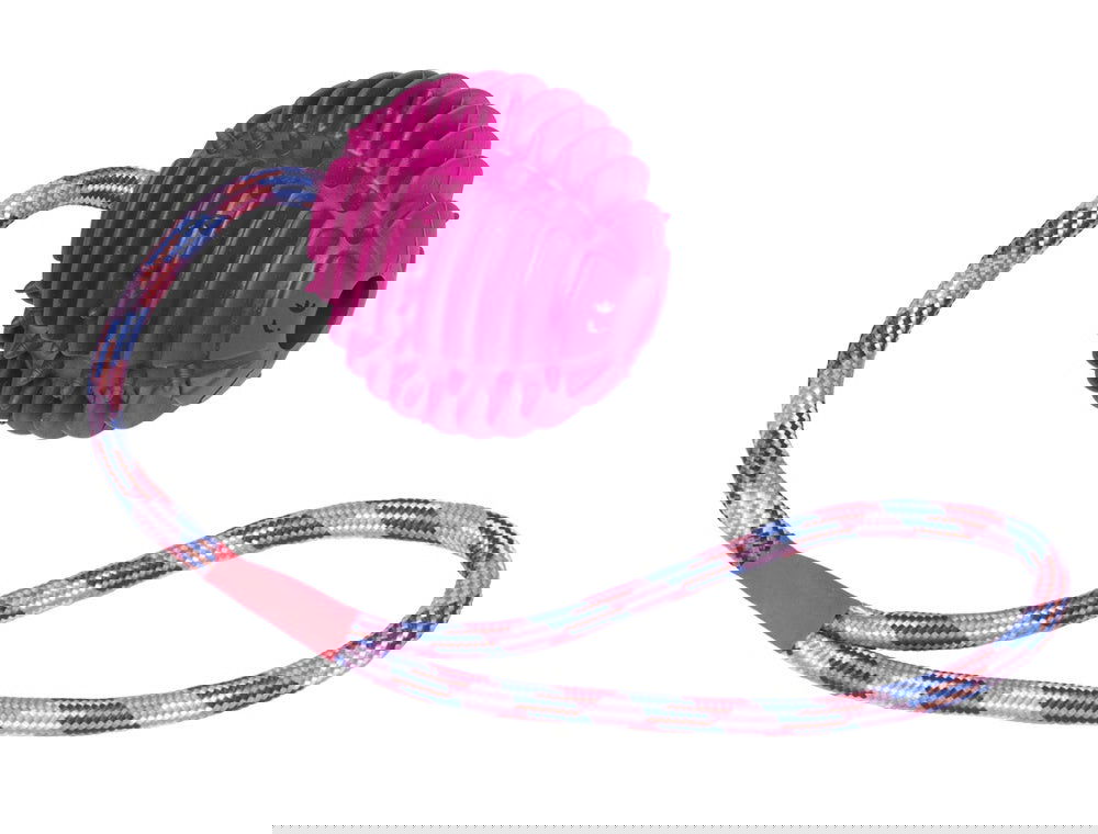 62382 NOBBY Rubber ball with rope ball: 7,5 cm; rope: 30 cm -  - PetsOffice