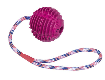 62382 NOBBY Rubber ball with rope ball: 7,5 cm; rope: 30 cm -  - PetsOffice