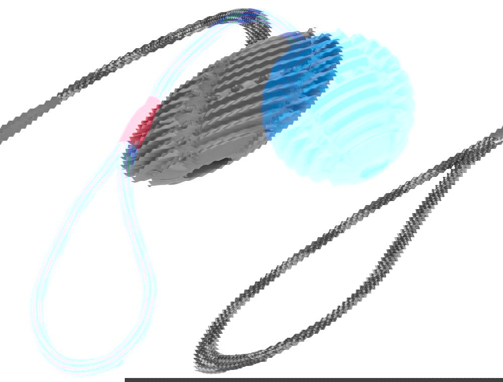 62383 NOBBY Rubber ball with rope ball: 7,5 cm; rope: 30 cm -  - PetsOffice