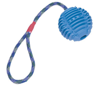 62383 NOBBY Rubber ball with rope ball: 7,5 cm; rope: 30 cm -  - PetsOffice