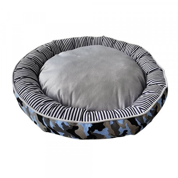 62826 NOBBY Comfort bed donut Classic "ELIO" blue camouflage d x h: Ø 50 x 15 cm