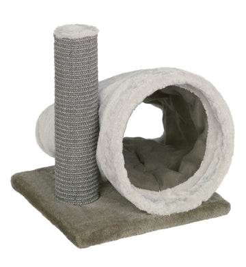 63263-82 NOBBY Scratch trunk "KIMO" with plush tunnel beige/grau 30 x 30 x 32 cm -  - PetsOffice