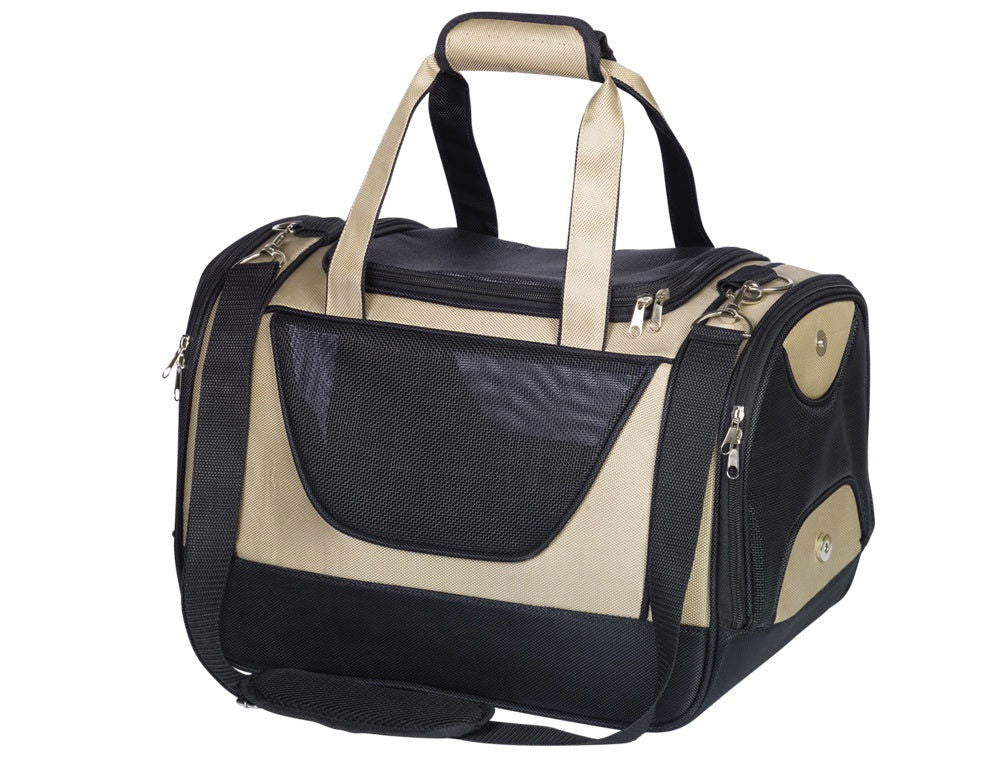63815 NOBBY Carrier "MATAN" beige/black 44 x 28 x 28 cm -  - PetsOffice
