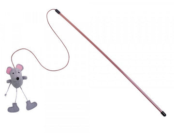 65902 NOBBY  Rod with plush mouse  pole: 50cm; band with toy: 60cm -  - PetsOffice