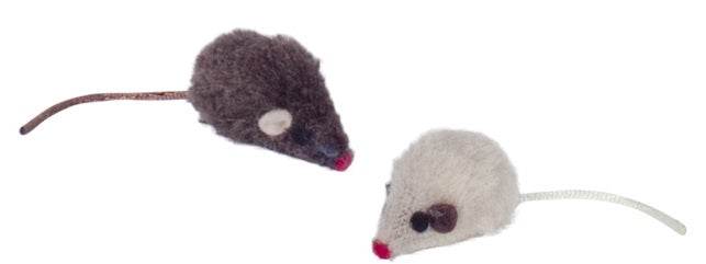 66856 NOBBY Plush mouse with rattle 5 cm -  - PetsOffice