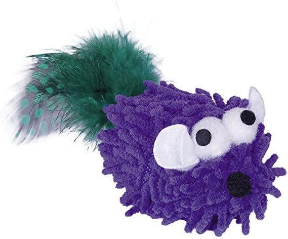 66862 NOBBY Moppy mouse with Catnip, with feather, purple 6 cm -  - PetsOffice