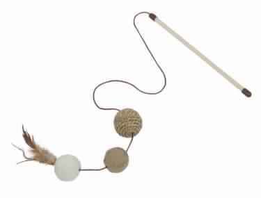 66909 NOBBY Rod with sisal fish rod 25 cm; balls 4-5 cm -  - PetsOffice