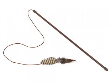 66911 NOBBY Rod with rattle mouse with feathers -  - PetsOffice
