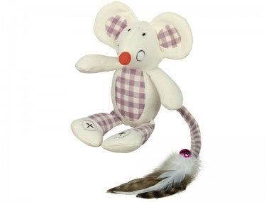 66914 NOBBY Mouse with crackle ears creme 18 cm -  - PetsOffice