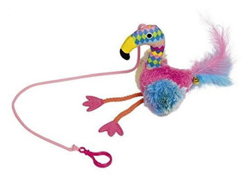 66940 Plush flamingo with spiral strap  22 cm -  - PetsOffice