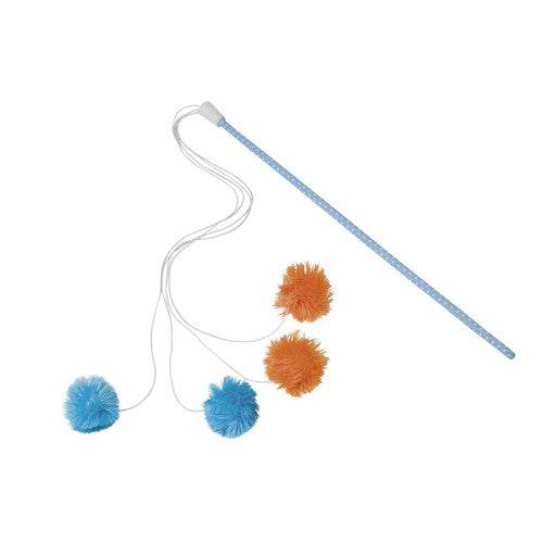 66961 Rod with plush balls  Pole 45cm, wrist 50cm, toys 6 cm -  - PetsOffice