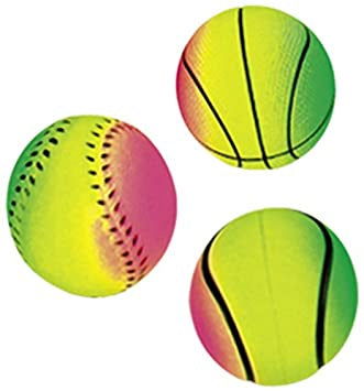 67204 Foam rubber balls "RAINBOW", assorted colors 6,3 cm; Net of 3 pcs -  - PetsOffice