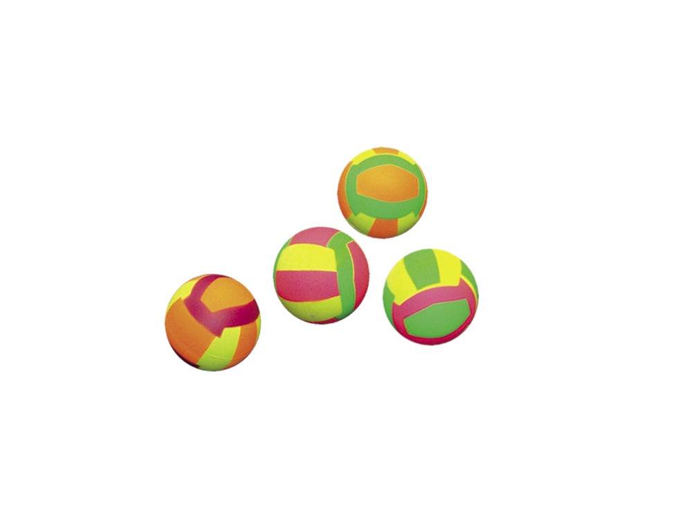67208 Foam rubber Volleyballs assorted 6,3 cm; Net of 4 pcs -  - PetsOffice