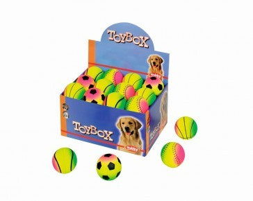 67229 NOBBY Foam rubber balls "RAINBOW" assorted display 24 pcs, 6,3 cm -  - PetsOffice