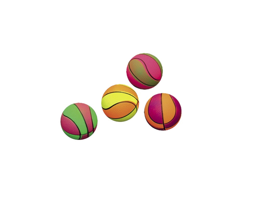 67239 Foam rubber Basketballs assorted 6,3 cm; Net of 4 pcs -  - PetsOffice