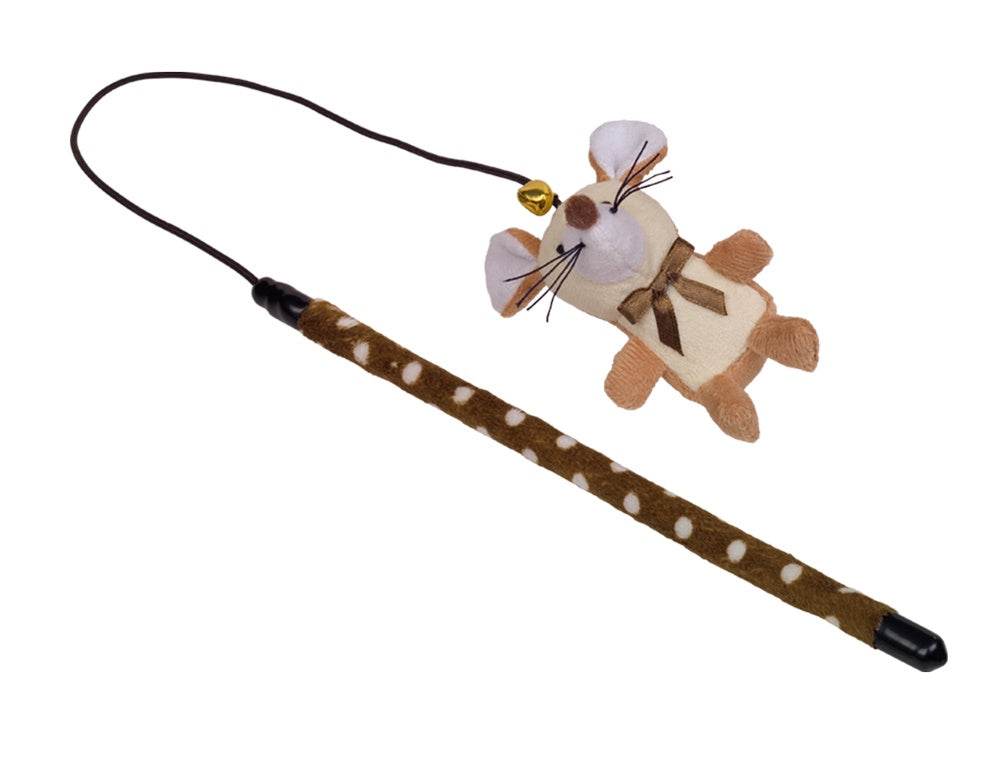 67507 Rod with plush cover and mouse  25 cm rod; 10 cm mouse -  - PetsOffice
