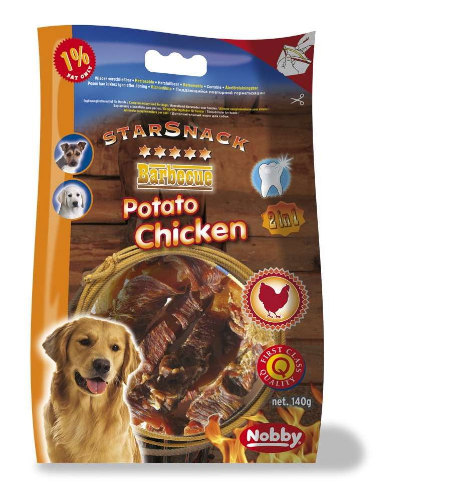 68020 NOBBY StarSnack Barbecue Potato Chicken 140g -  - PetsOffice